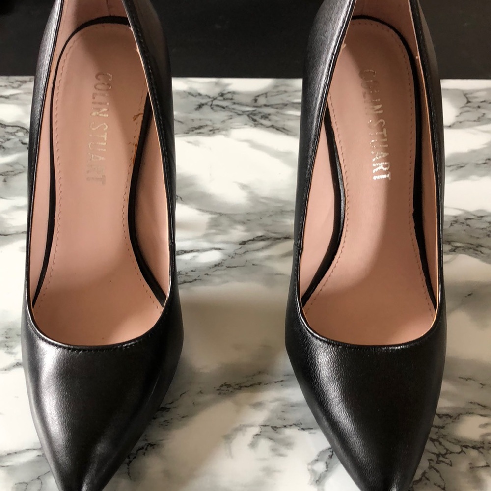 Colin Stuart Black Leather Pumps